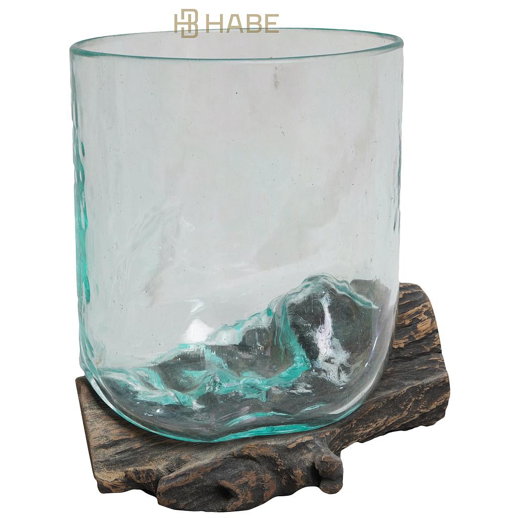 Root with Glass  16x16x17 cm Black wash