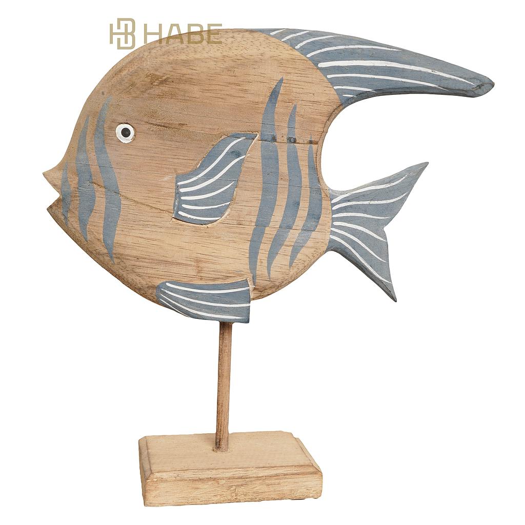 Fish on Stand Wood 37x10x30 cm C/2 Multi (salinan)