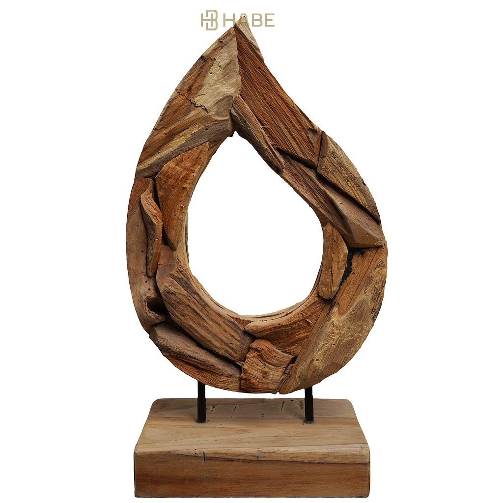 Statue Drop Erosion Wood 24x15x38 cm Natural