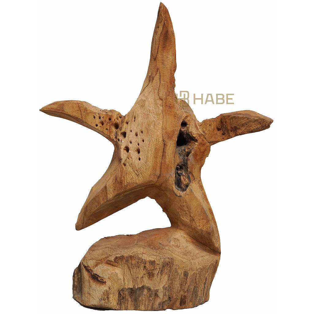 Teak Star with Base 33x9x42 cm Natural